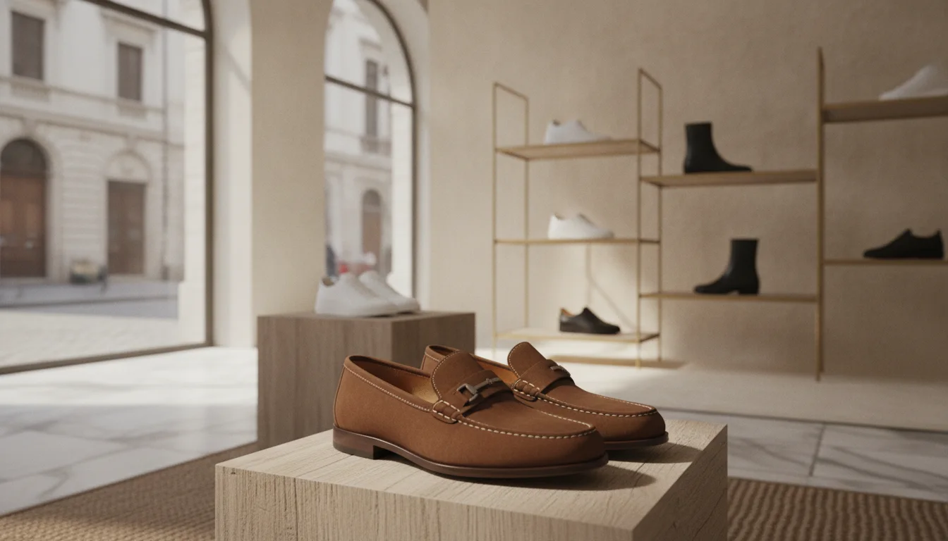 Retailer tracking wholesale shoe stock and shelf arrangement (different composition)