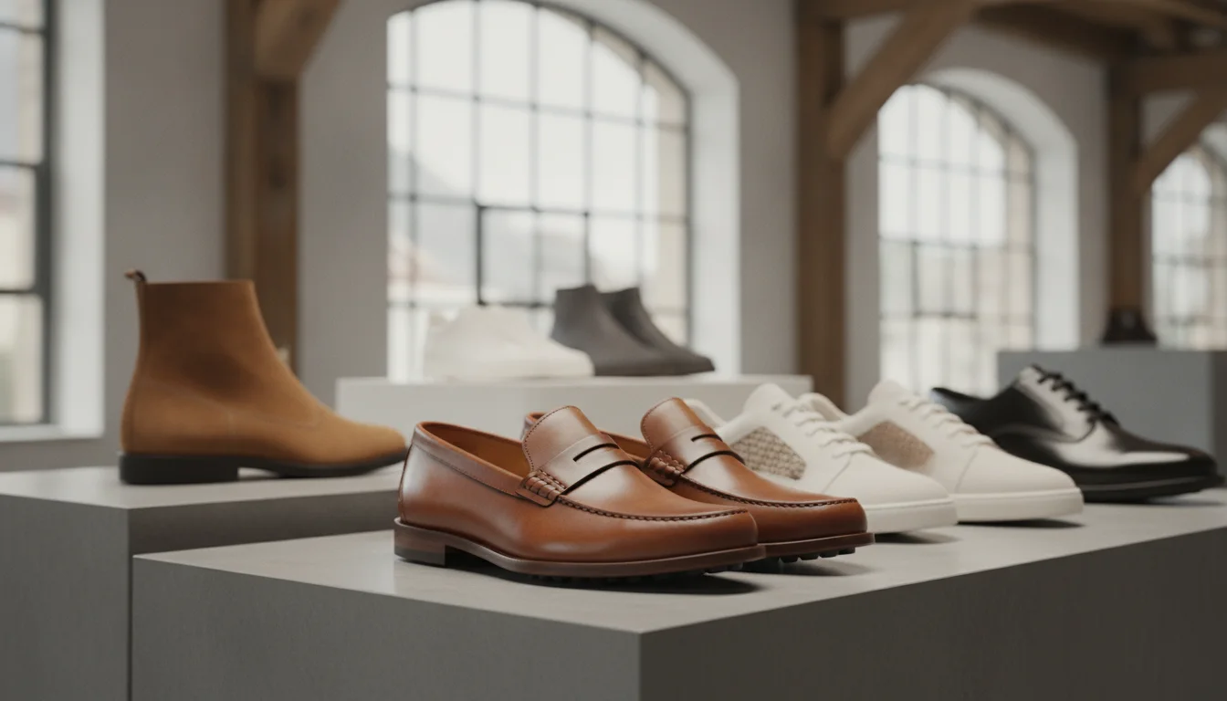 Image éditoriale sur les photos de produits de chaussures et leur influence sur la décision d'achat (composition différente)