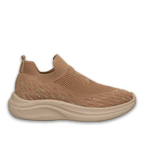 Nude Kadın Spor Sneaker – Bağcıksız Triko Tasarım – Nefes Alabilir Yapı – Gün Boyu Rahatlık ve Akıllı Pet Teknolojisi – Toptan — toptan ayakkabı görseli