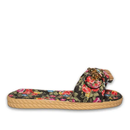 Black Women's Flat Sandals – Lightweight Sole, Suitable for Daily Use and Comfortable Stylish Model — wholesale footwear image