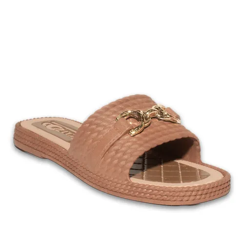 Beige Flat Women's Slippers – Stylish Model Suitable for Summer Use, Lightweight and Comfortable All Day — wholesale footwear image