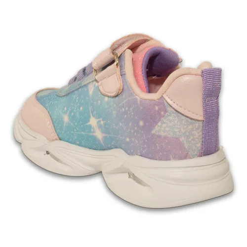 Junior Kız Spor Ayakkabı, Cırt Bantlı Pembe — vente de chaussures en gros